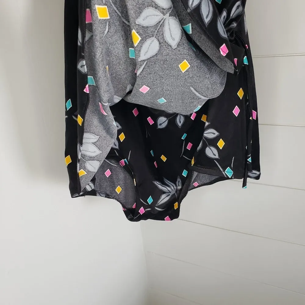 Vintage Union Made NWT Deadstock Mainstream Confetti One Piece Swimsuit Large Black - Image 7