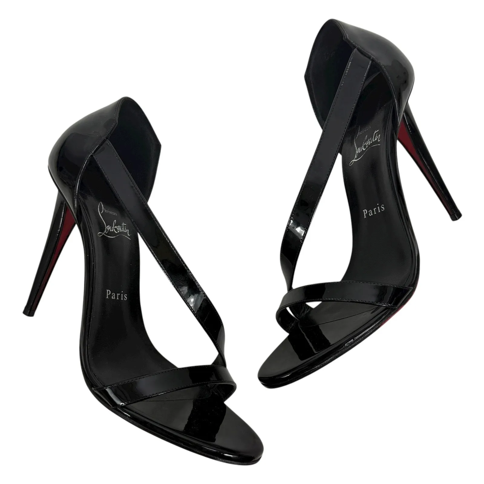 Christian Louboutin Astridal 100 Patent Leahter Heel Sandal Black Size 40 - Image 7