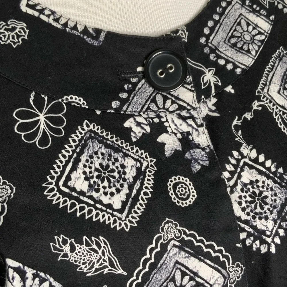 Coldwater Creek Black & White Floral Casual Career Dressy Stylish Jacket 10P - Image 5