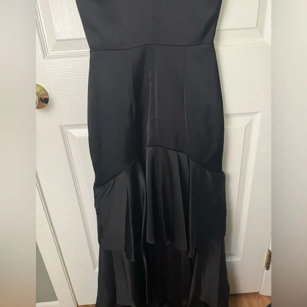 Katie May Old Money Tiered Gown Black Satin XS - Image 9