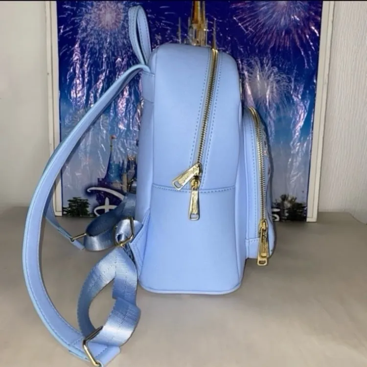 Disney Aristocats Marie floral embroidered periwinkle Loungefly mini backpack - Image 5