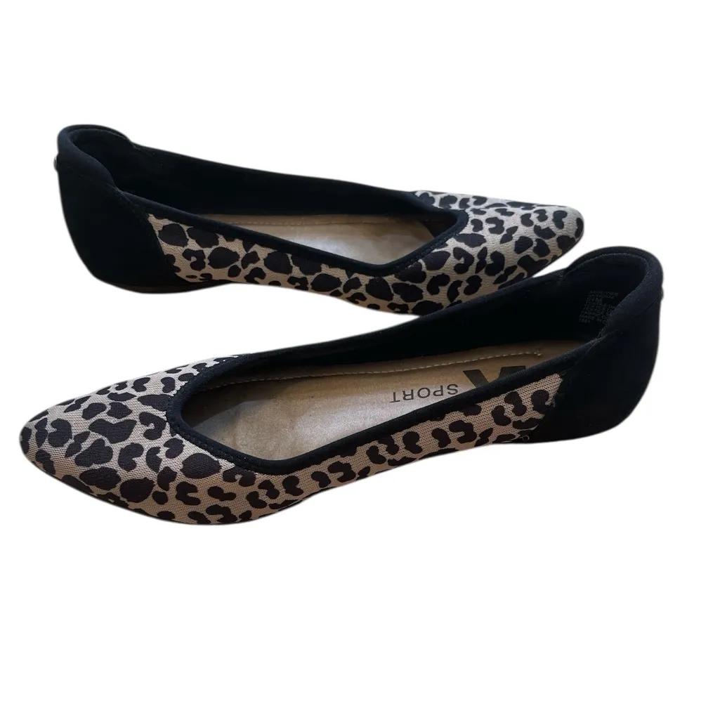 Anne Klein Sport Leopard Print Pointy Toe Ballet Flats Black Size 8.5 - Image 5