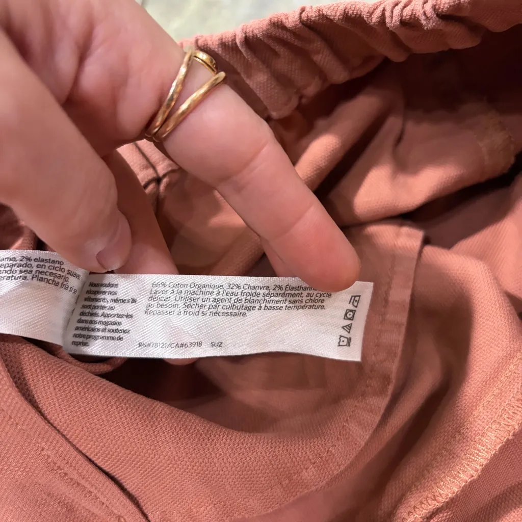 Eileen Fisher Womens Clay Ankle Lantern‎ Pant Cotton Hemp Loose Sz M Casual EUC - Image 5