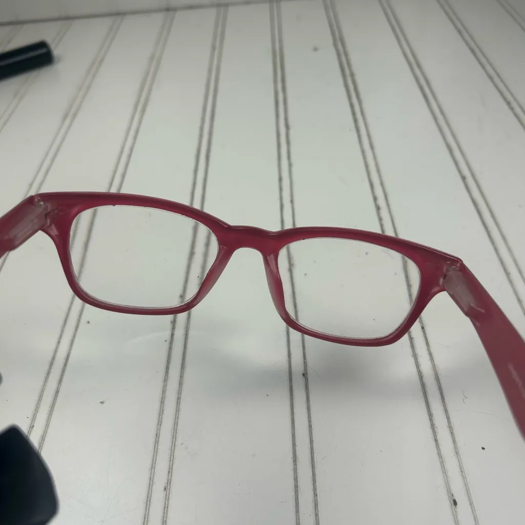 Peepers Pink Rectangle Eyeglasses Women’s Lightweight Frame Red - Image 7