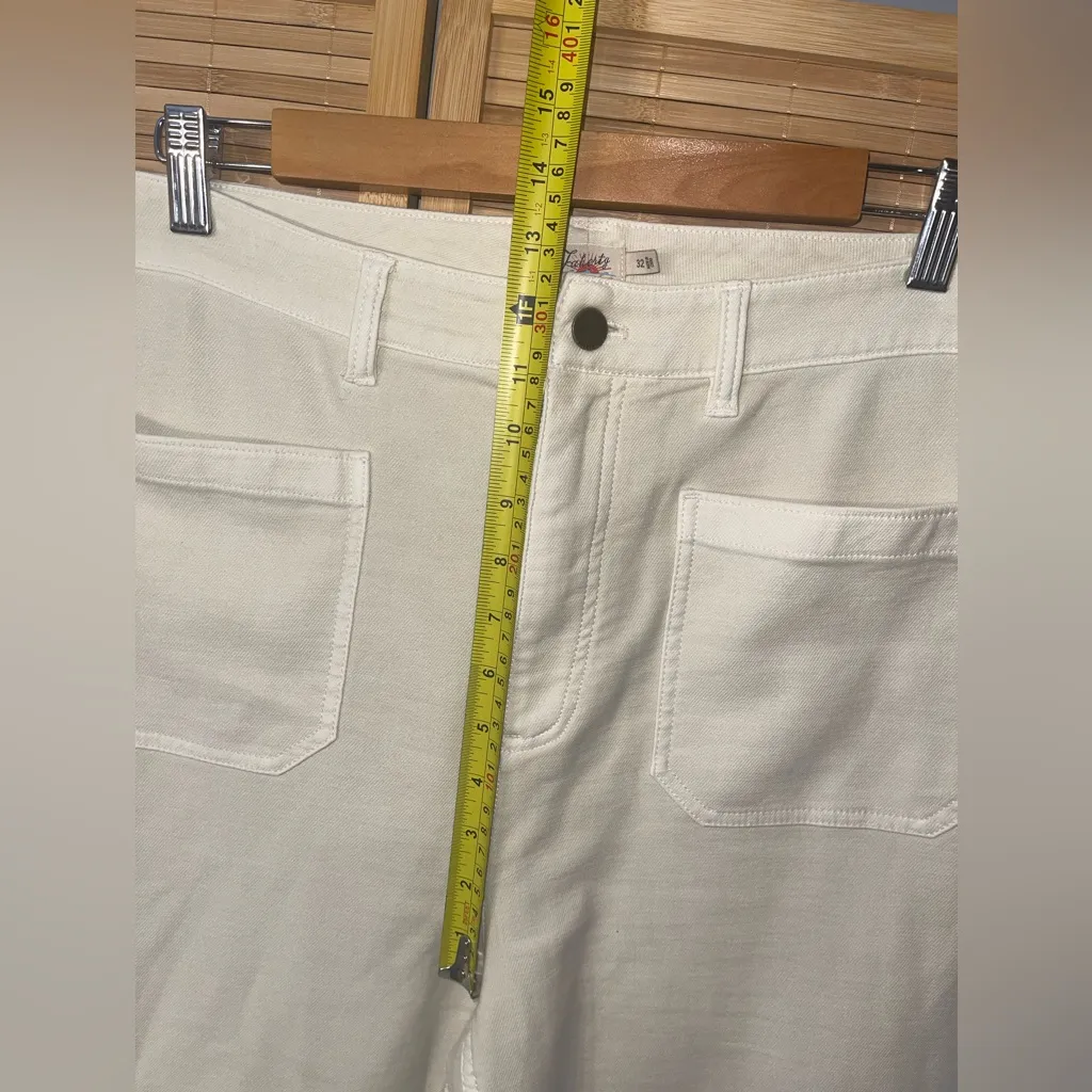 Faherty cream wide leg pants stretch slacks womans size 32 EUC - Image 6