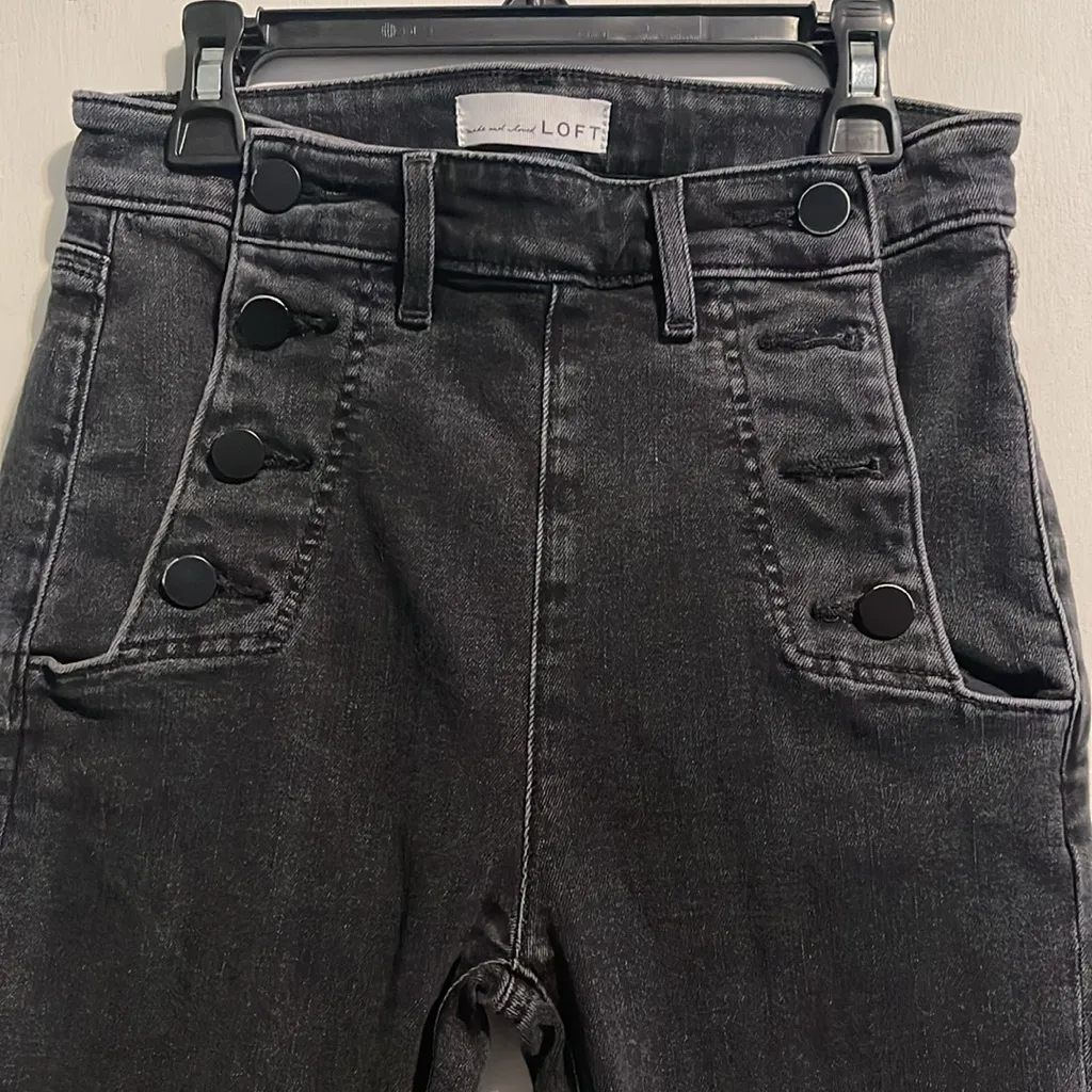 LOFT Black High Rise Jeans Modern Fit - Image 2