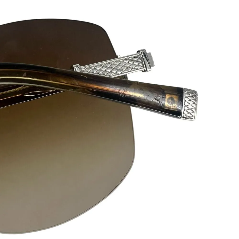 Barton Perreira Gloria Rimless Sunglasses in Tortoise, Silver, Whiskey Gradient Brown - Image 15