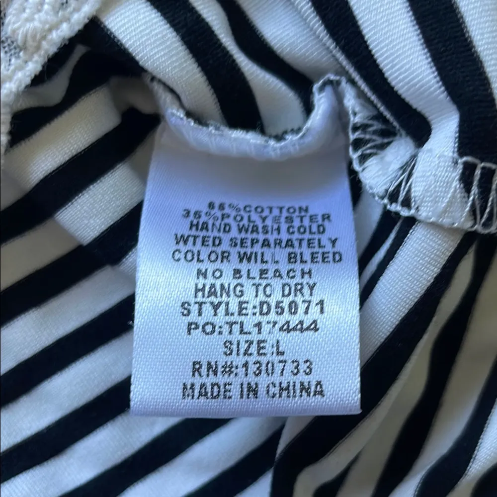 Umgee Black and White Striped Top with Lace Detail - Image 6