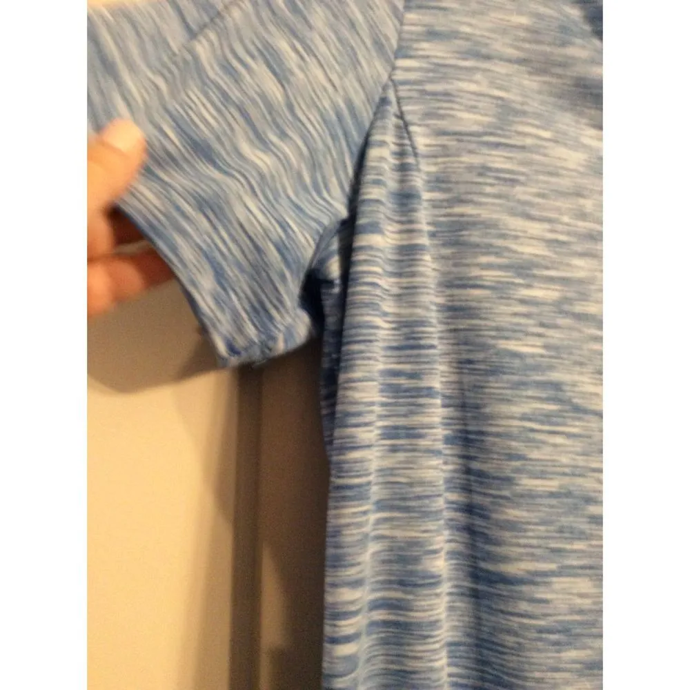 Lady Hagen blue variegated women golf polo Medium M short sleeve - Image 2