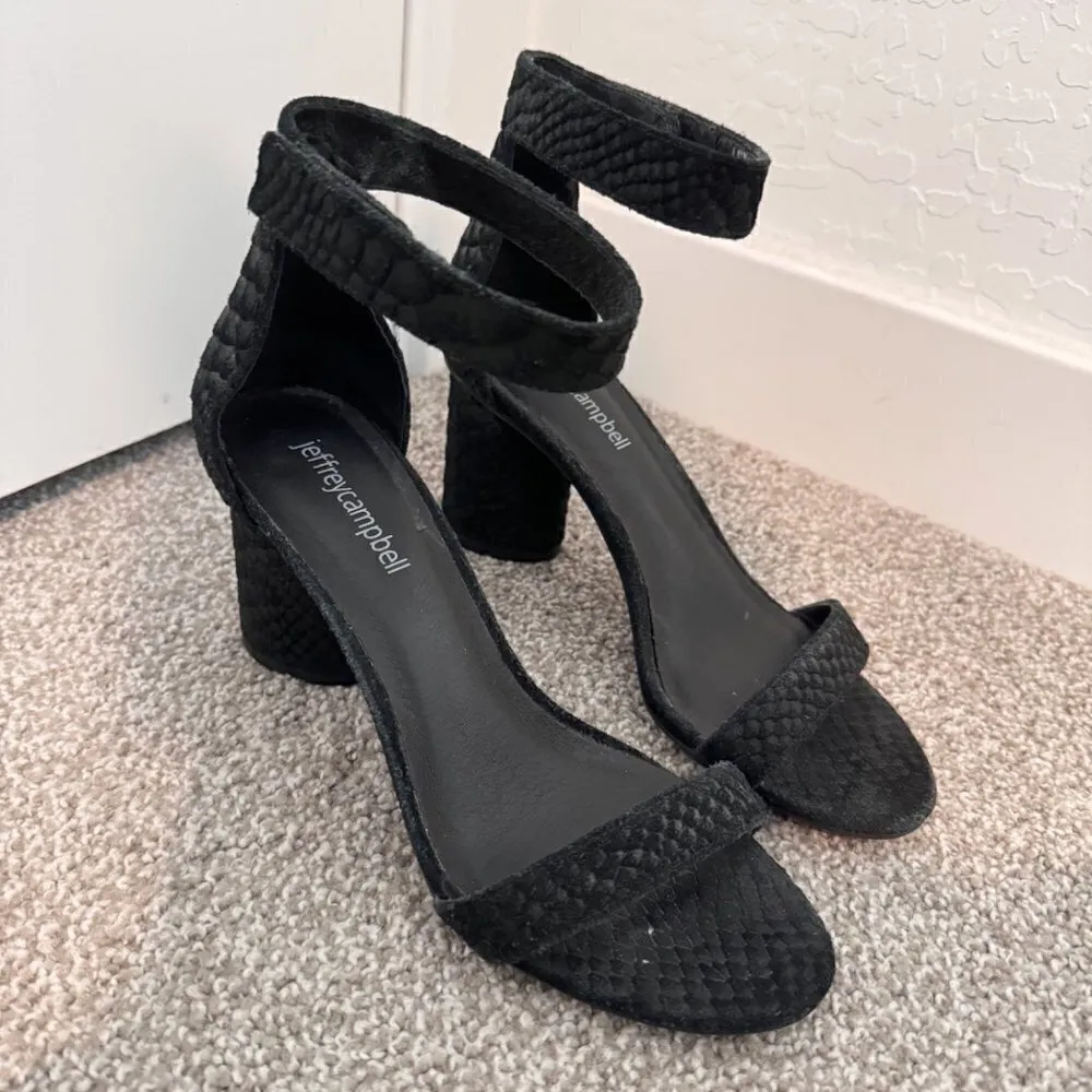 Jeffrey Campbell Laura Open Toe Ankle Strap Heels in Black Party Dressy Size 6.5 - Image 3