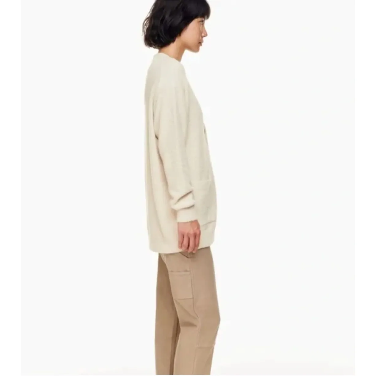 Aritzia Wilfred Free Hush Knit Oversized Cardigan Size XS Cream Off White - Image 4