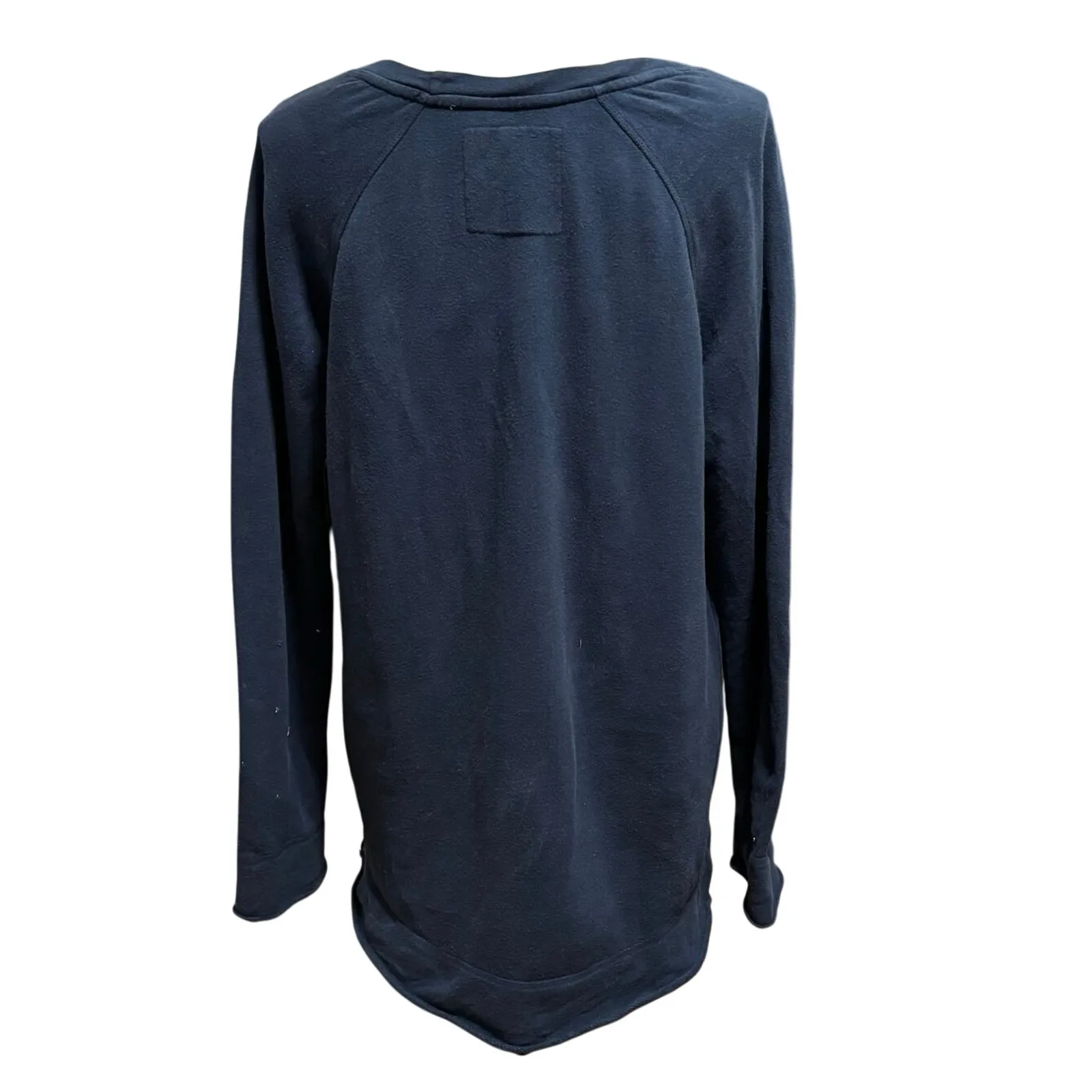 Johnny Was Size M Embroidered Sweatshirt Navy Blue FLAWS - Image 2