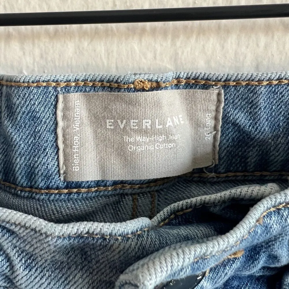 EVERLANE Way High Jeans Organic Cotton High Rise Straight Leg Denim Womens 26L - Image 5
