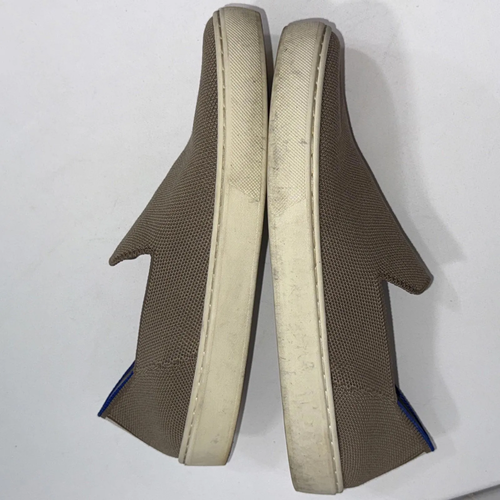 Rothys Beige Classic Preppy Minimalist Designer Slip On Sneakers Shoes Size 7.5 - Image 7