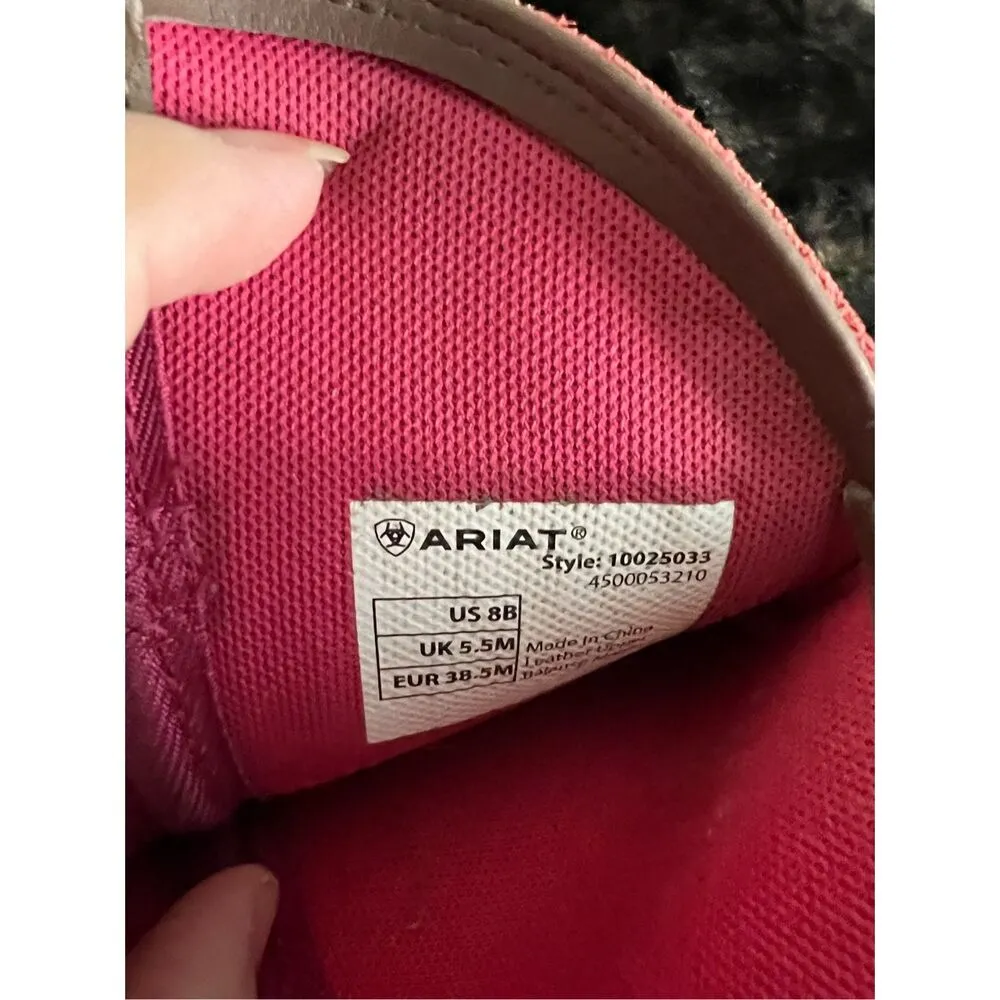 Ariat  tall pink crackle cowgirl boots Sz 8 - Image 5