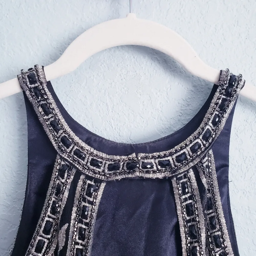 Ellie Wilde Mon Cheri Black Embroidered Bellsleeve Cold Shoulder Gown Prom Dress - Image 13