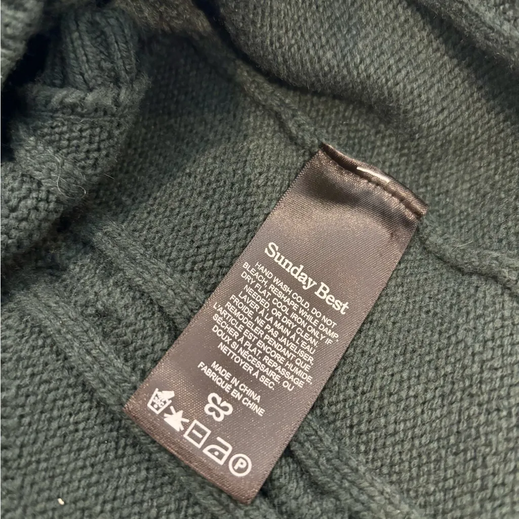 Aritzia Sunday Best Winston Sweater Vest Merino Wool Blend Size Medium Green - Image 8