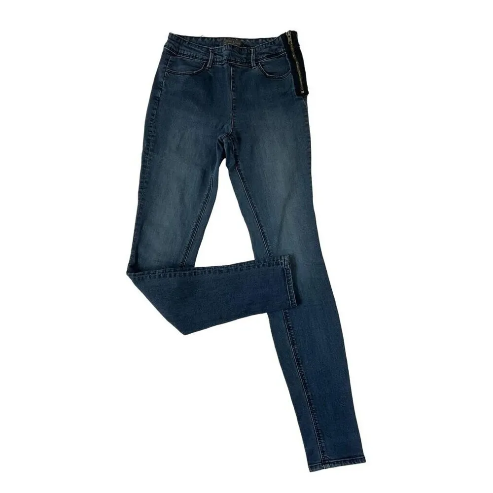 Kendall & Kylie Women Size 3 Leggings Denim Blue High Rise Stretch 5-241 - Image 2