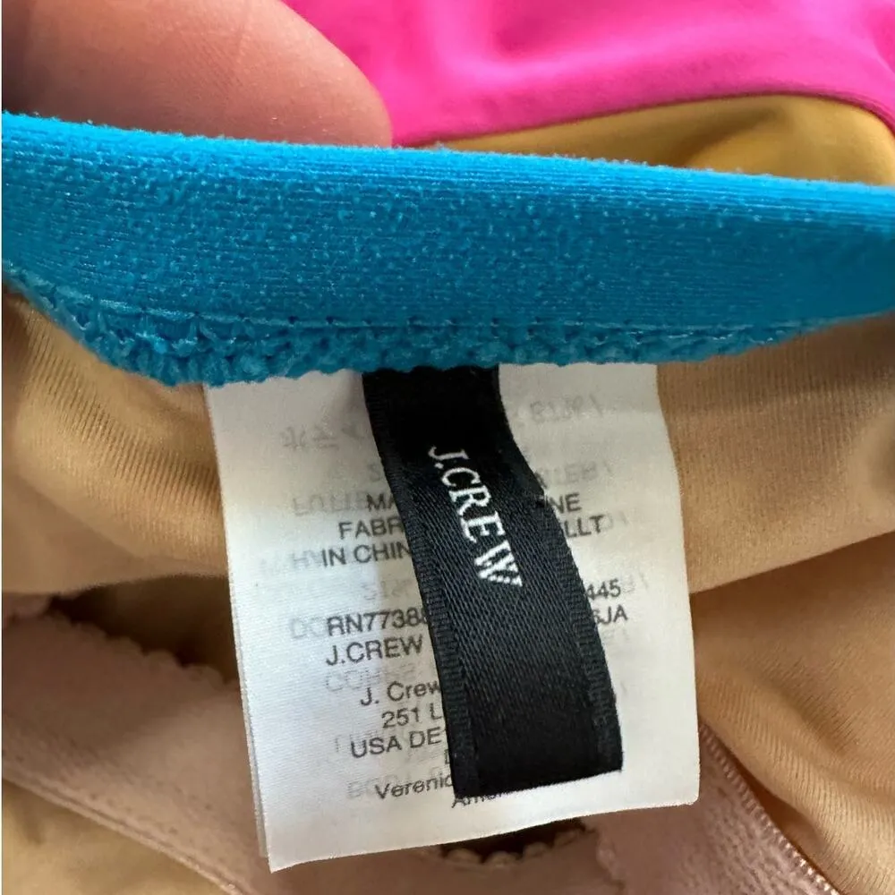 J.Crew Bandeau One-Piece in Colorblock Swimsuit Size 12 - Image 7
