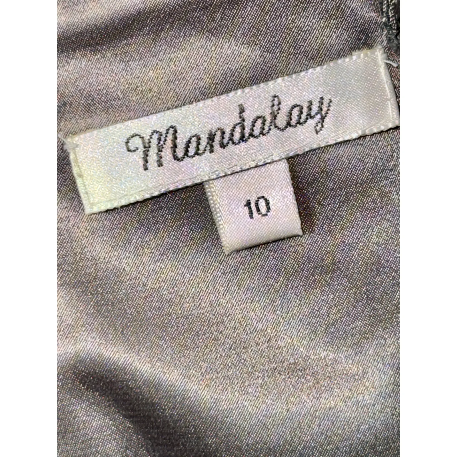 NEW Mandalay Black Gold Beaded Silk Formal Party Cocktail Mini Dress Womens 10 - Image 10