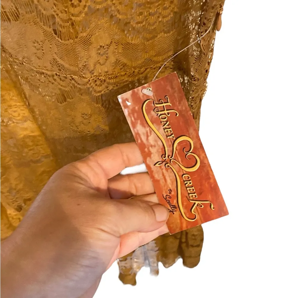 Scully New honey creek cap sleeve western wear Lace Butterscotch Tan Dress Brown Size M - Image 9