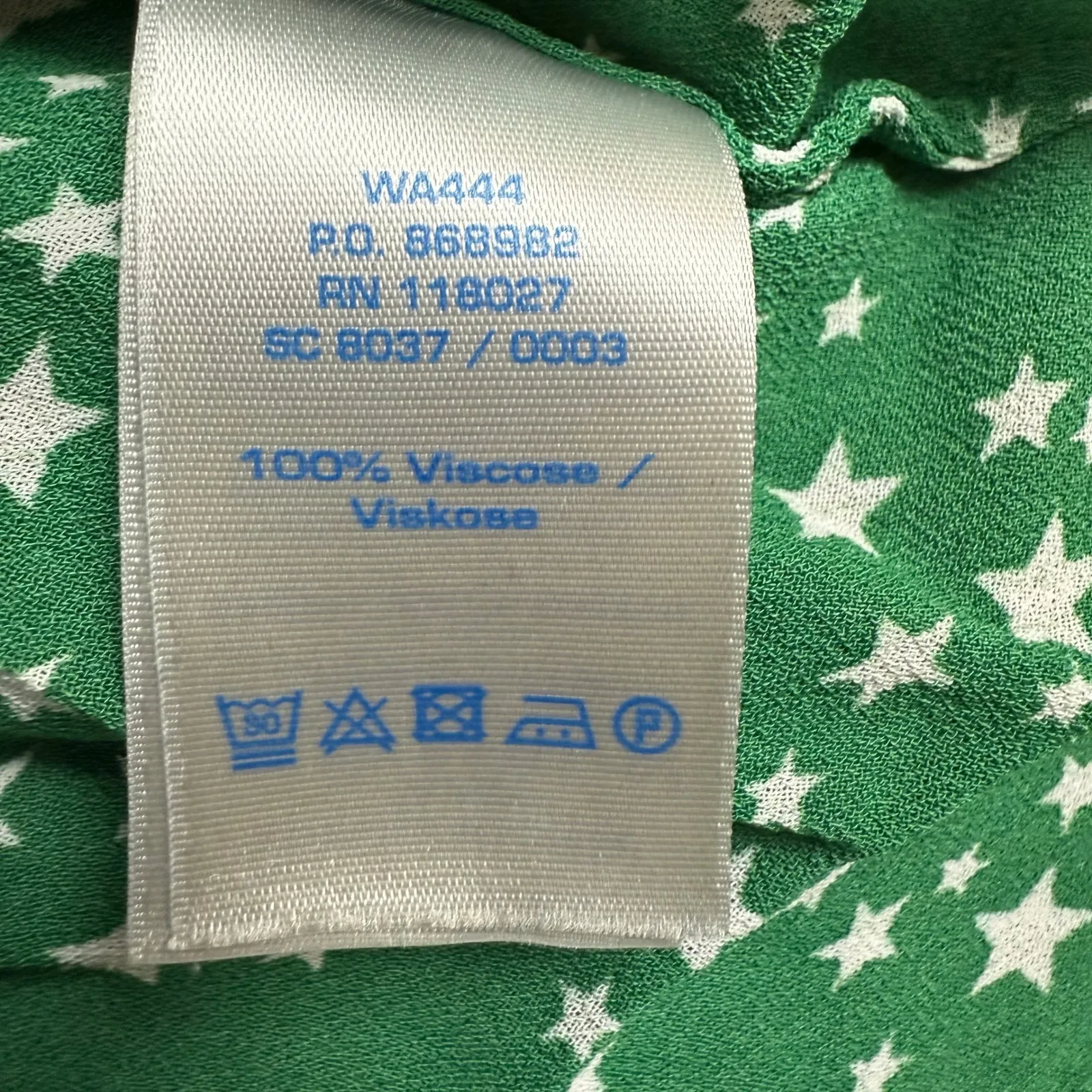 Boden‎ Star Print Tunic Top Tie Front 3/4 Sleeve Green US 8 UK 12 Summer Career - Image 5