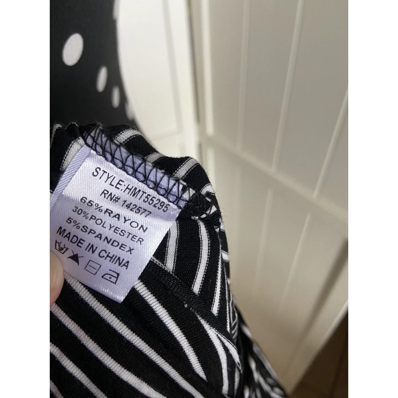 Haute Monde Womens Knit Top Sz S Black White Striped‎ Crossover Bottom NEW - Image 8