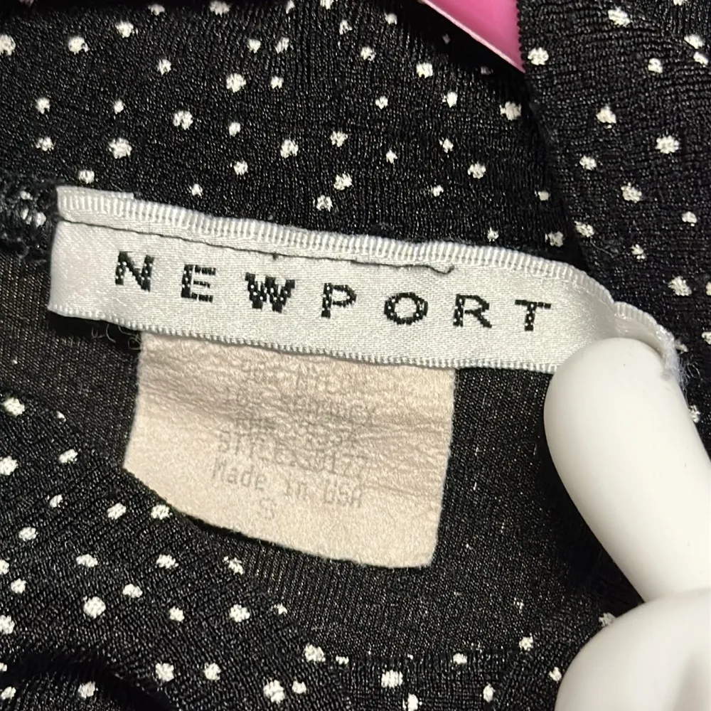 Newport Starry Night Mock Neck Long Sleeve Lightweight Bodycon Nylon Top Small Black - Image 8