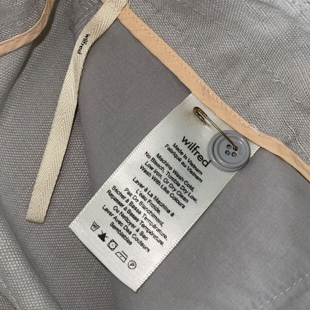 Wilfred Womens Allant Linen Blend Tie Waist Crop Pants‎ Light Gray Size 2 - Image 6