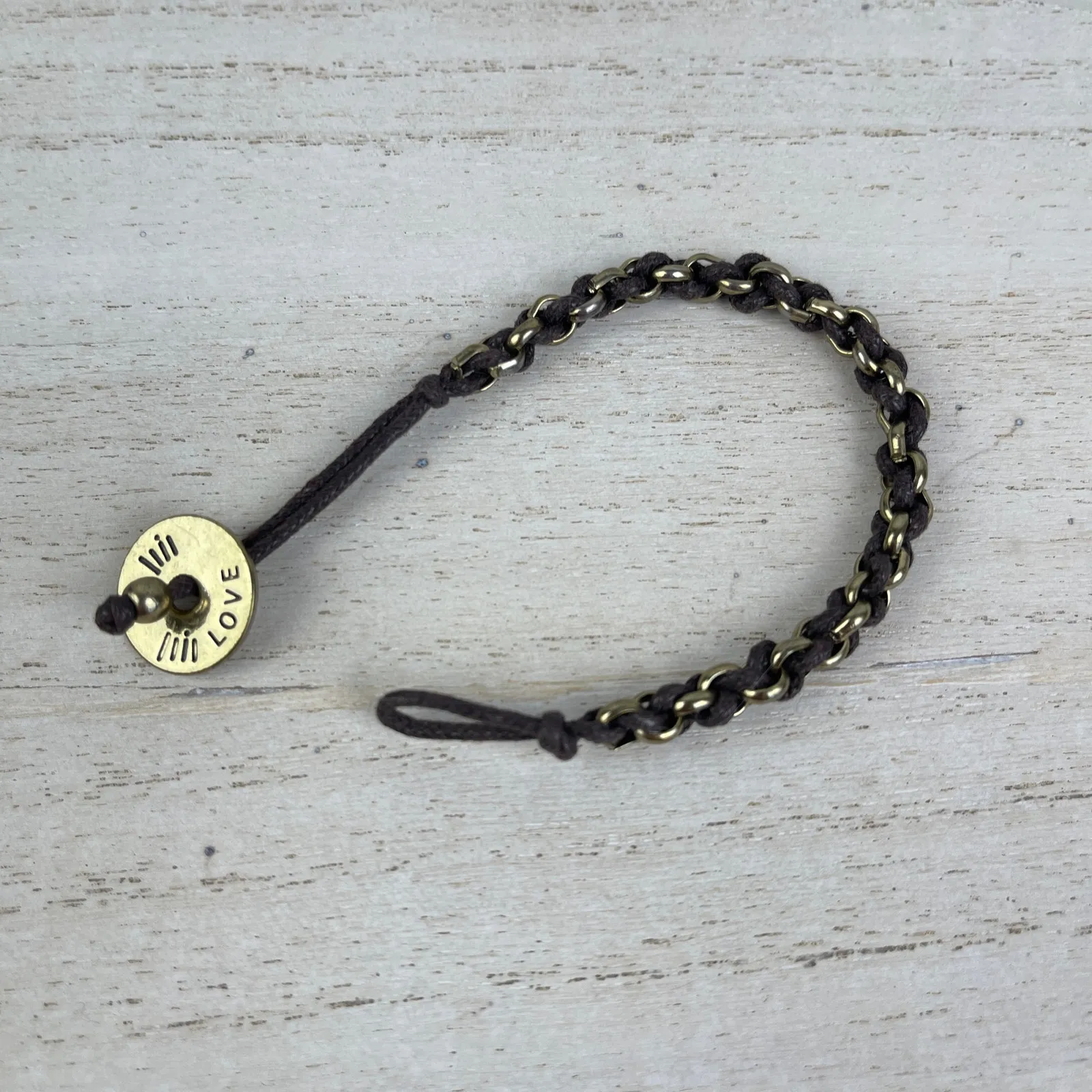 4 Chain Link Braided Bracelets Set Gold Silver Tone Black Brown Yellow Cord NWOT - Image 10