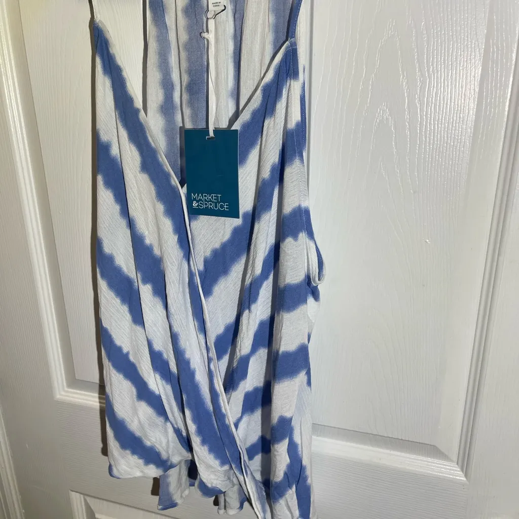 Market & Spruce Stitch fix Women’s Blue/White Rayon Top Size XXL NWT - Image 5