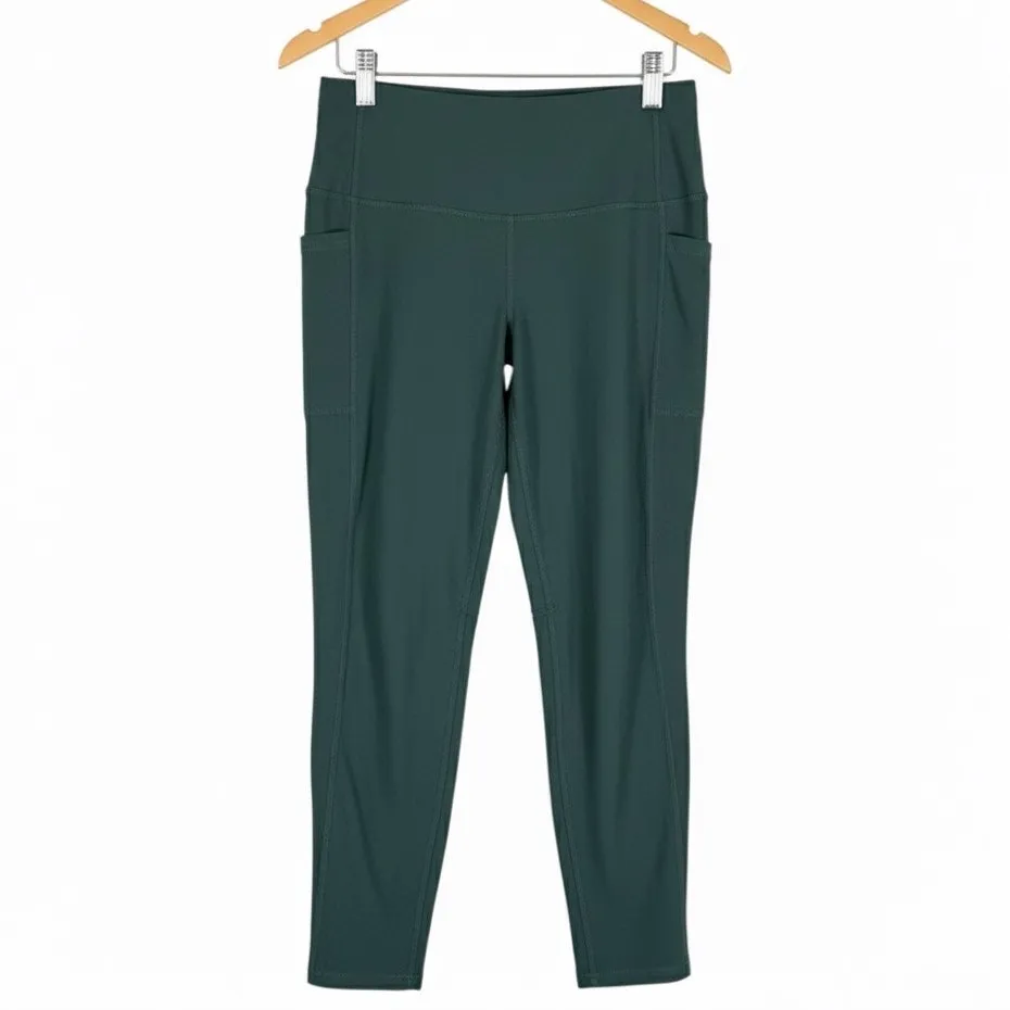 Skechers Leggings Womens S Green High-Waisted Cropped Pocket Athleisure Yoga - Image 2