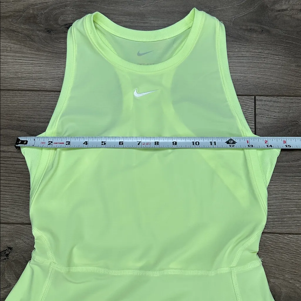 Nike Victory Summer Tennis Mini Dress Volt Lime Yellow Racerback Size XS - Image 7