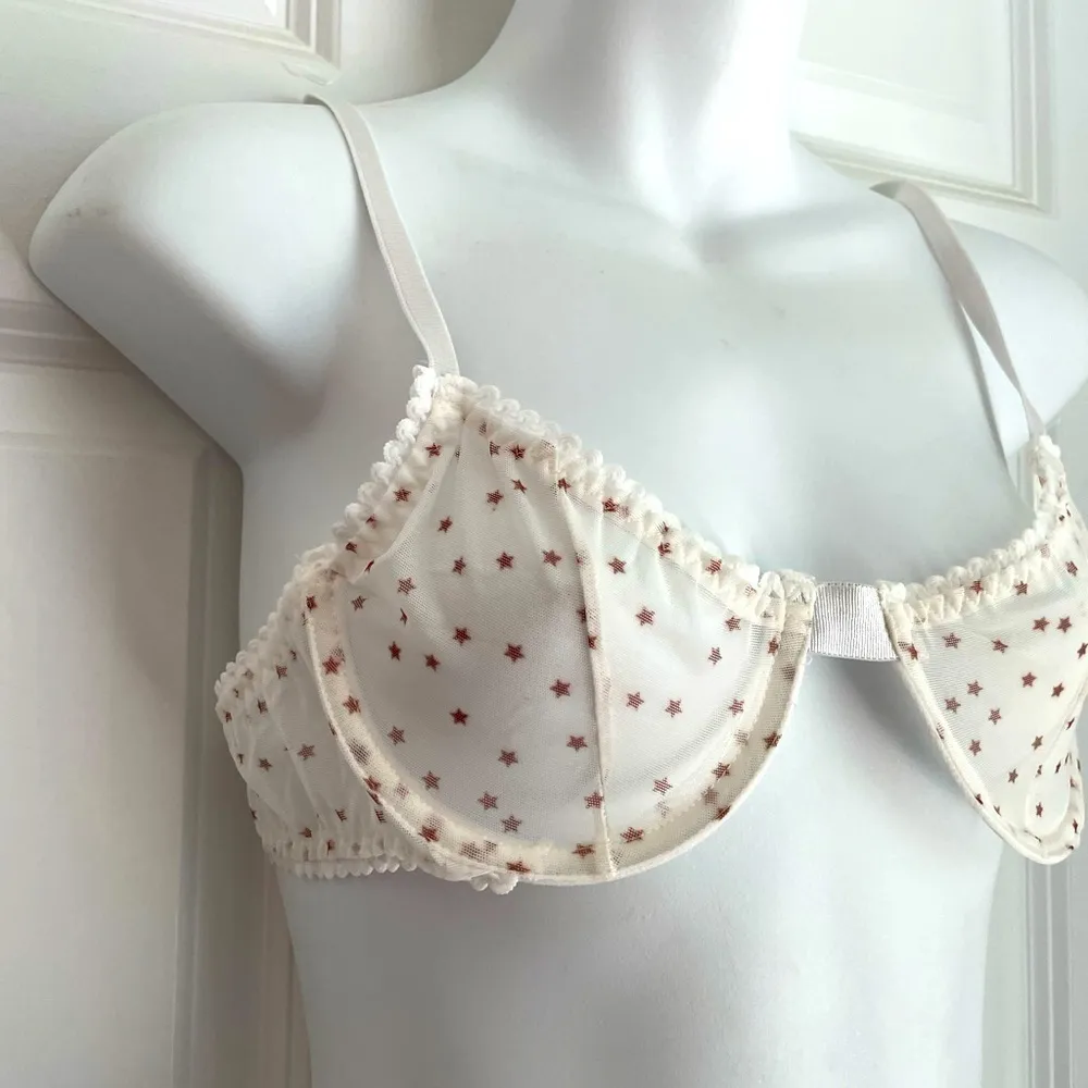 Shein Stars Ivory Mesh Underwire Bra Medium NWOT - Image 5