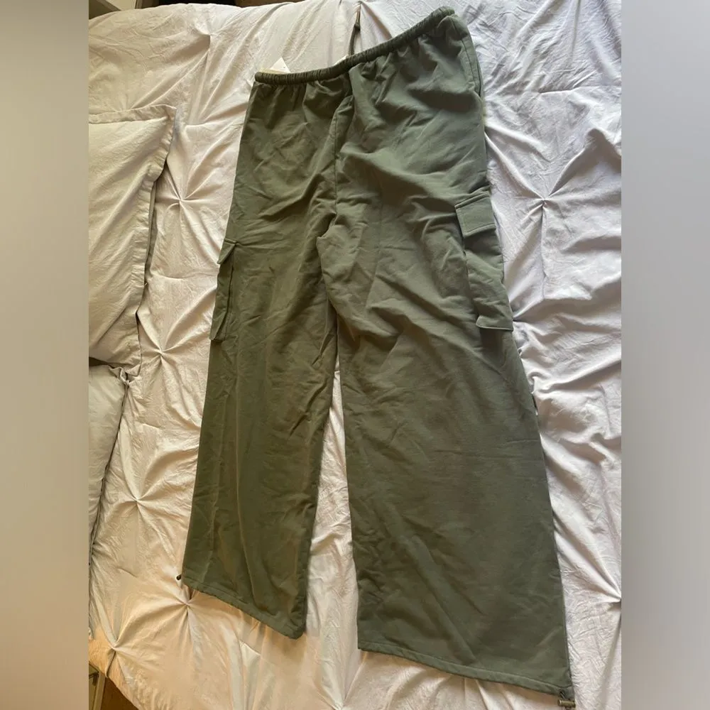 Baggy Stretch Jersey Cargo Pants green olive - Image 3