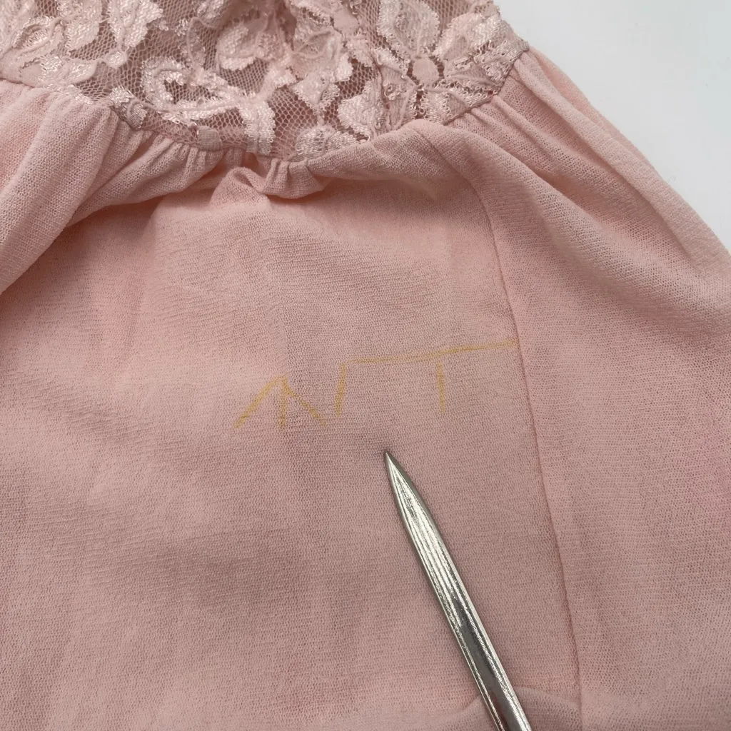 Vtg California Dynasty Pink Babydoll Cami Tank Top Womens Med Lace Floral 90s - Image 12