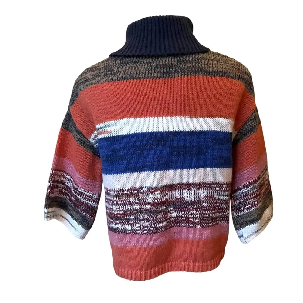 NWT, Knox Rose Cozy Colorful Striped Knit Turtleneck Sweater, Sz XS - Image 5