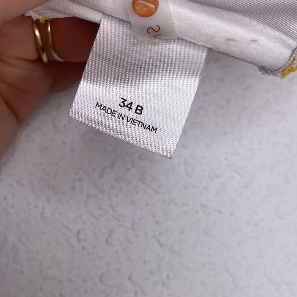 Shade N Shore Bikini Top Striped Square Neckline Clasp Back Sz 34B Nylon Lycra - Image 4