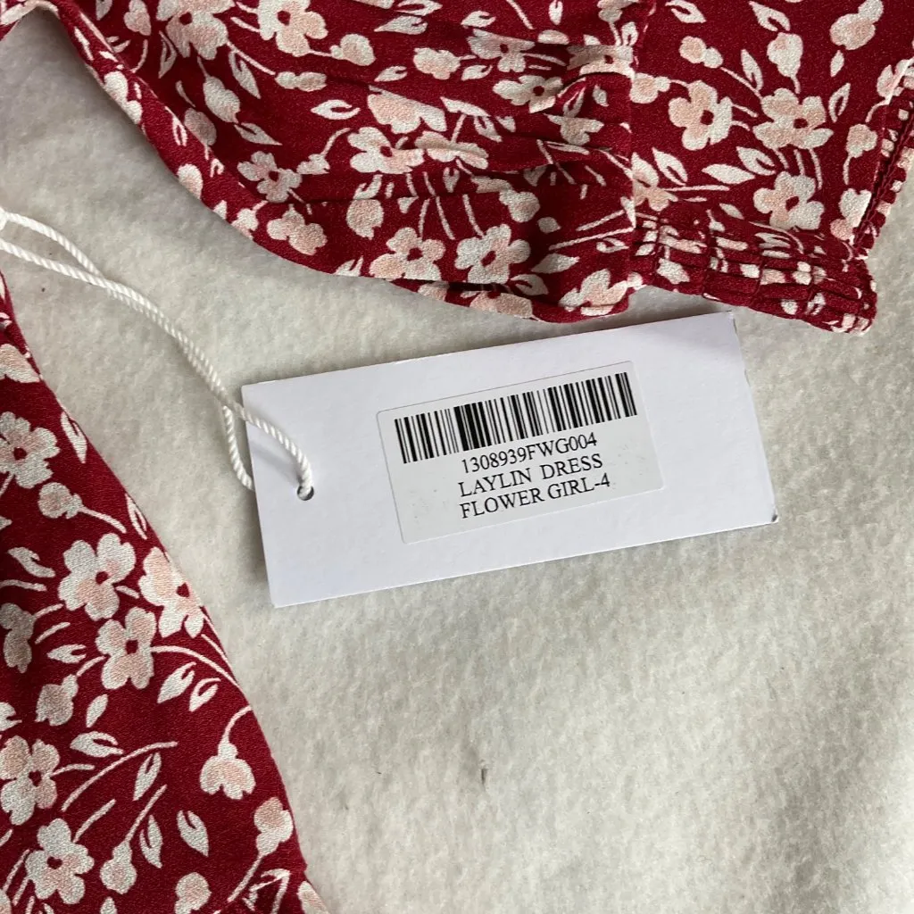 NWT Reformation Laylin mini dress red pink FLOWER GIRL SZ4 bust 32in - Image 3