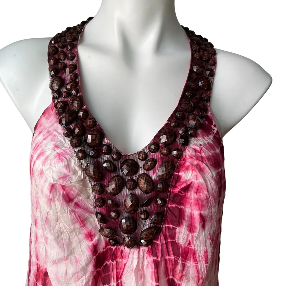Velvet 100% Silk Tie Dye Racerback Blouse, Size S - Image 10