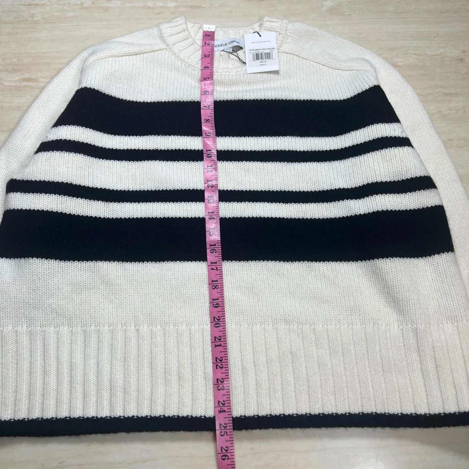 Solid & Striped Rhea Sweater Womens M Brule Noir Striped Wool Cashmere Blend - Image 6