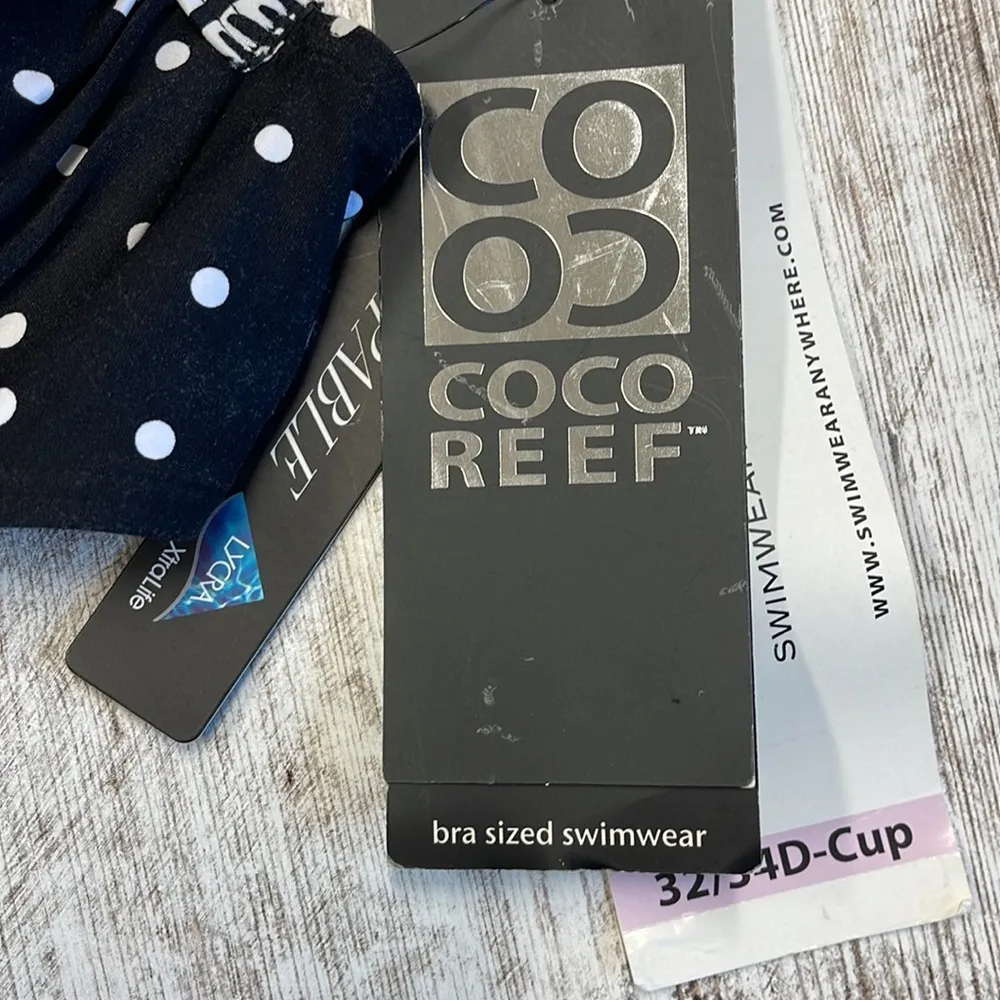 Coco Reef NWT Divine Power Black Multi Polka Dot Underwire Bikini Top 32/24D - Image 3
