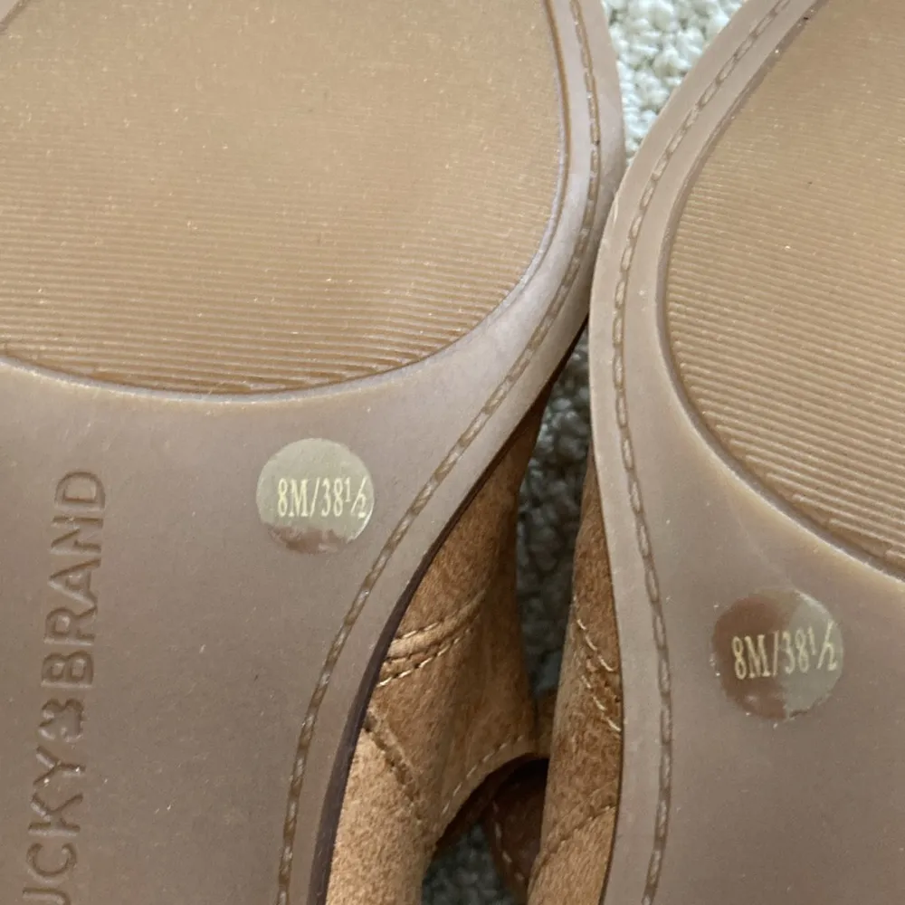 Lucky Brand Genuine Leather Camel Closed Toe Pumps Mules Women’s Size 8 NWOB - Image 10