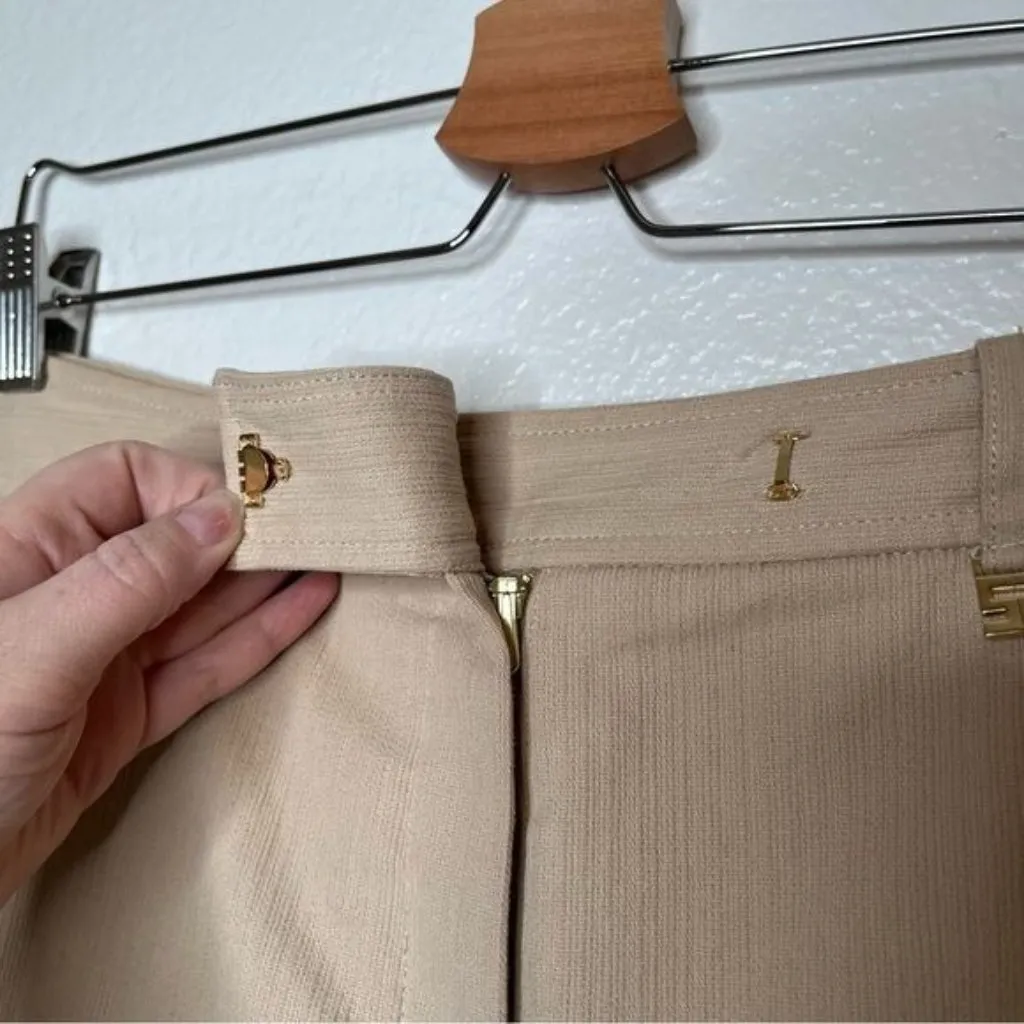 St. John Sport beige cotton gauze woven bootcut dress pants size 4 old money - Image 8