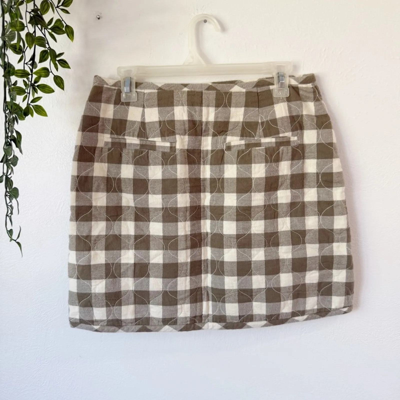 Madewell  Quilted Flannel Plaid Mini Skirt Sz 6 - Image 3