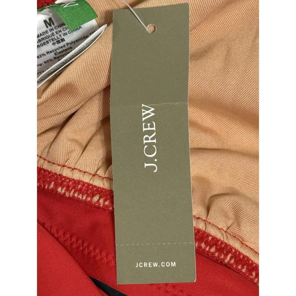 NEW J. Crew DD Halter Tie-Back Bikini Top With Mesh BY633 Cerise Red Size XS - Image 10