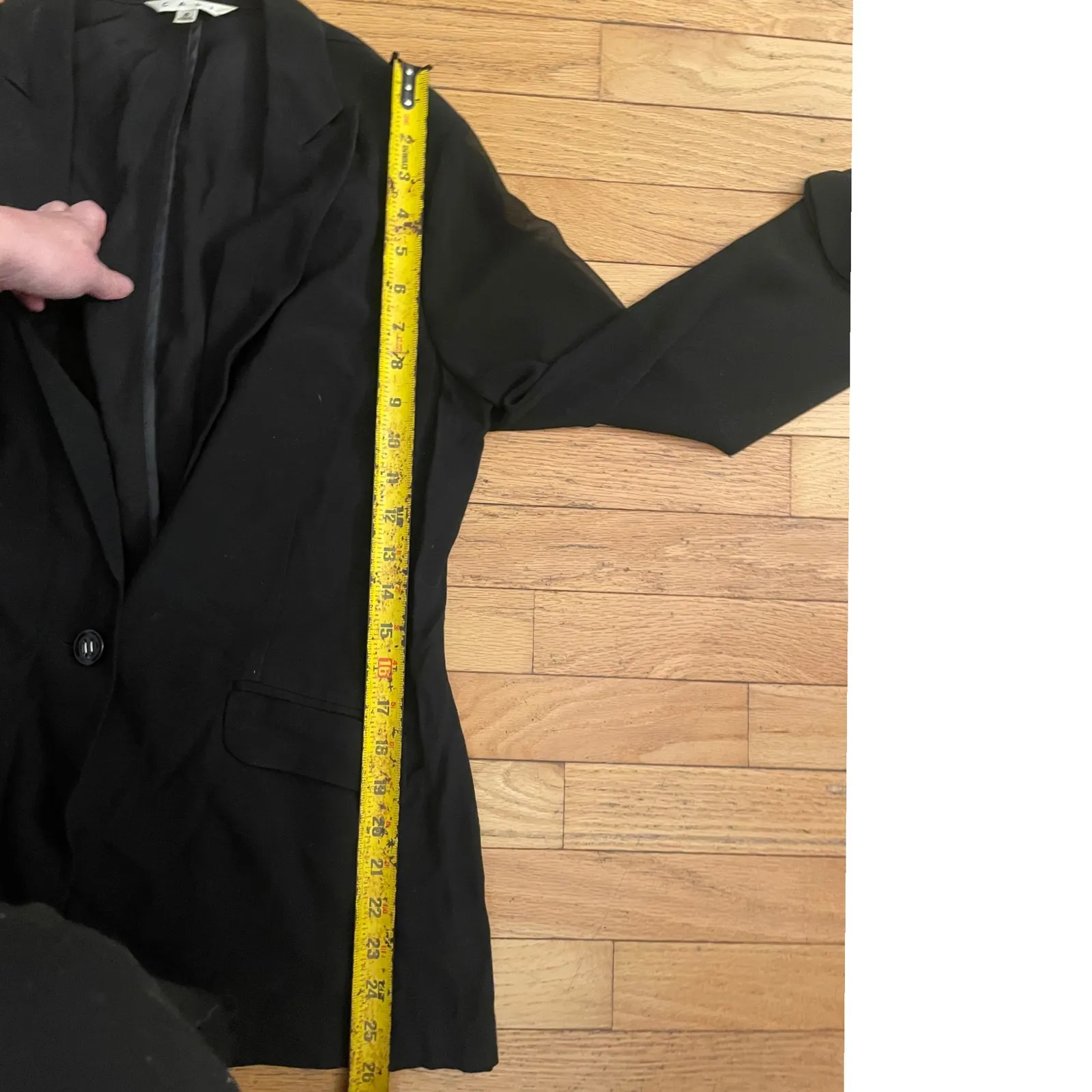 Chic Cabi sheer sleeves‎ black blazer size 6 women's - Image 5