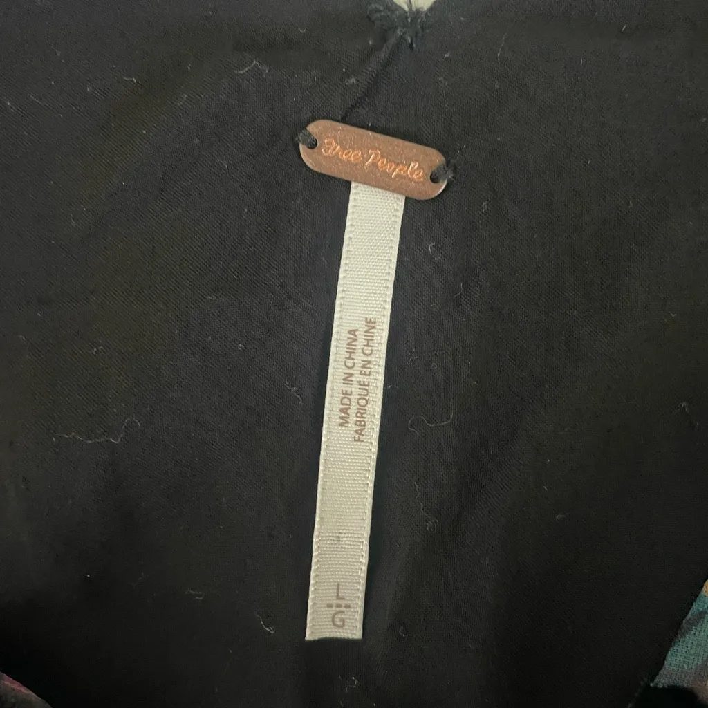 Free People Misha Burnout Velvet Mini Dress Black Floral Boho Whimsigoth V-Neck - Image 11