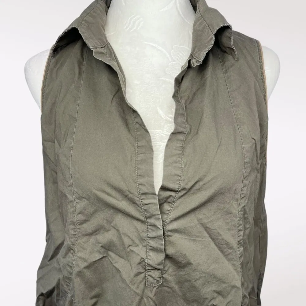 Hache Italy Olive Green Sleeveless Midi Dress IT40 US Small - Image 2