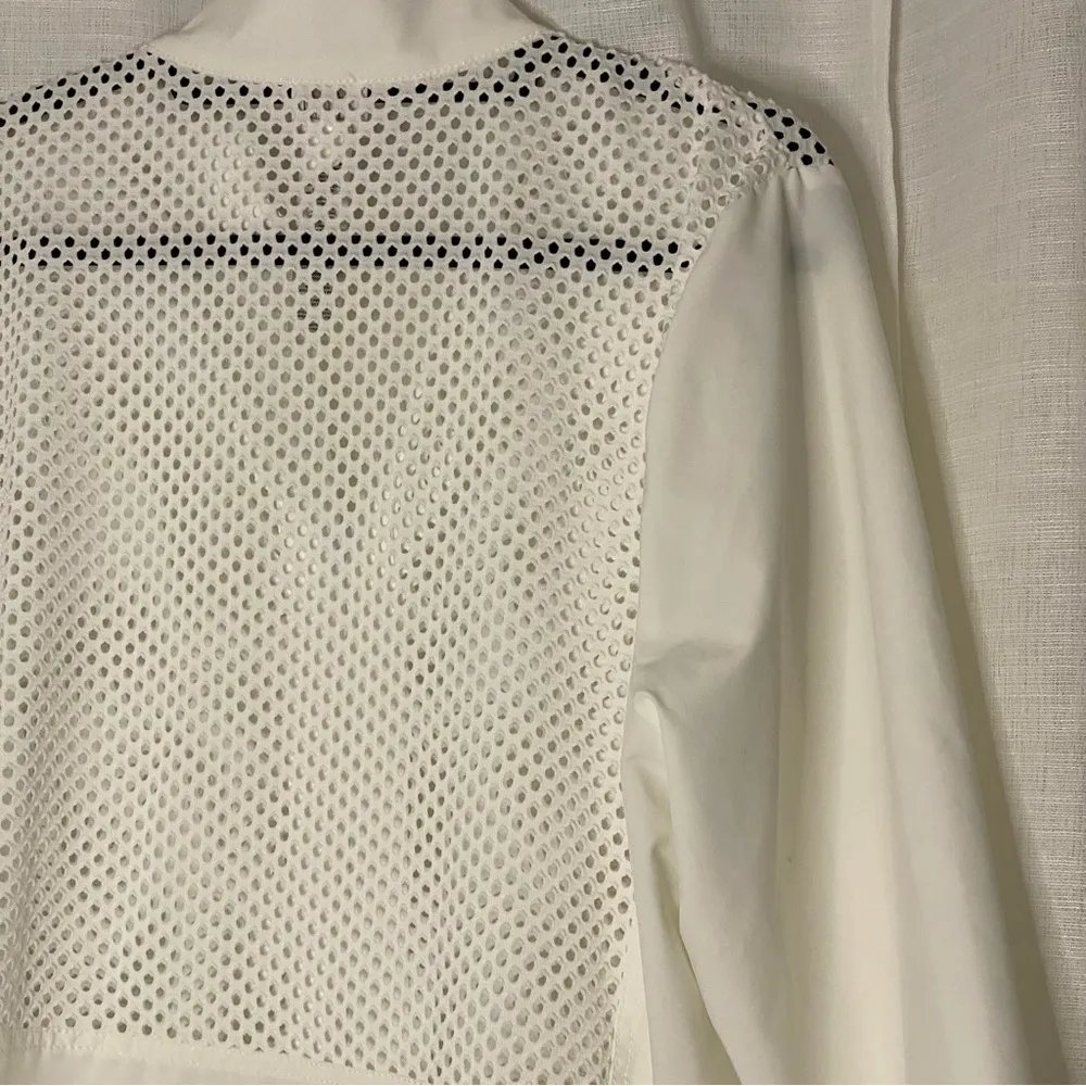 Weekends By Chicos Womens White Jackets Size 3 Perforated Swimwear - Image 8